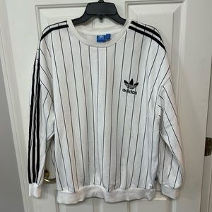 White stripped adidas originals sweatshirt